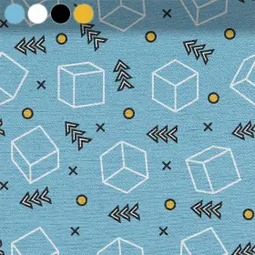 Geometric Shapes on Blue