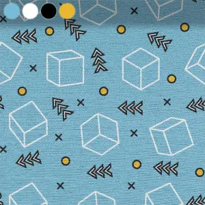 Geometric Shapes on Blue