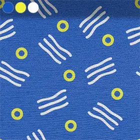 Kreise und Wellen auf Blau