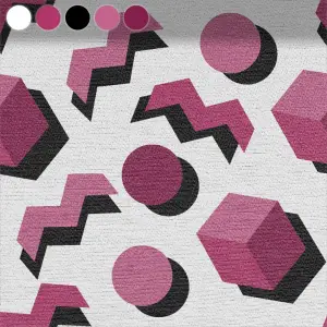 Pink Geometric Shape Variety on White