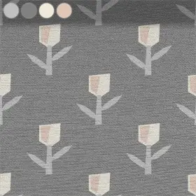 Stilisierte Blüten auf Grau Stilisierte Blüten auf Grau