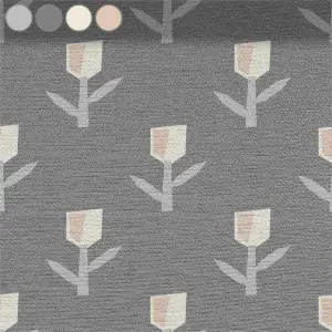 Stilisierte Blüten auf Grau