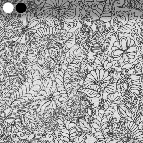 Flower Garden in Black and White