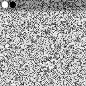 Coarse Blossom Swirl in Black & White