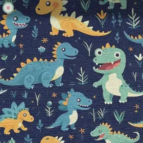 Colorful Dinosaurs and Leaves
