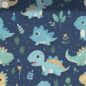 Blue Dinosaurs on Dark Blue