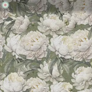 Weiße Blüten mit Blattwerk