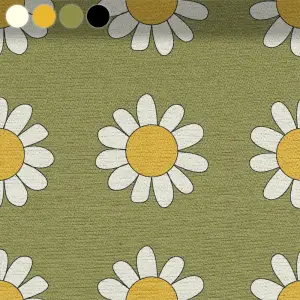 Daisies on Olive Green