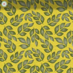 Natural Leaves on Yellow