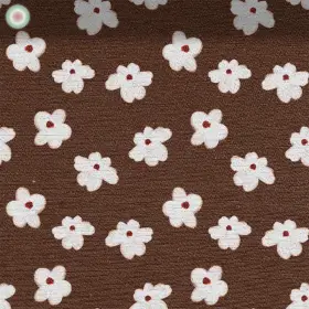 White Blossoms on Brown