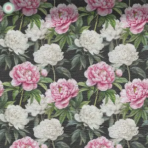 Pfingstrosen auf Schwarz