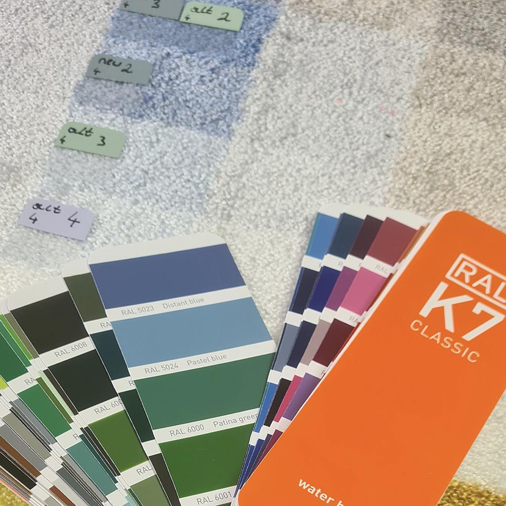 RAL fan with carpet samples